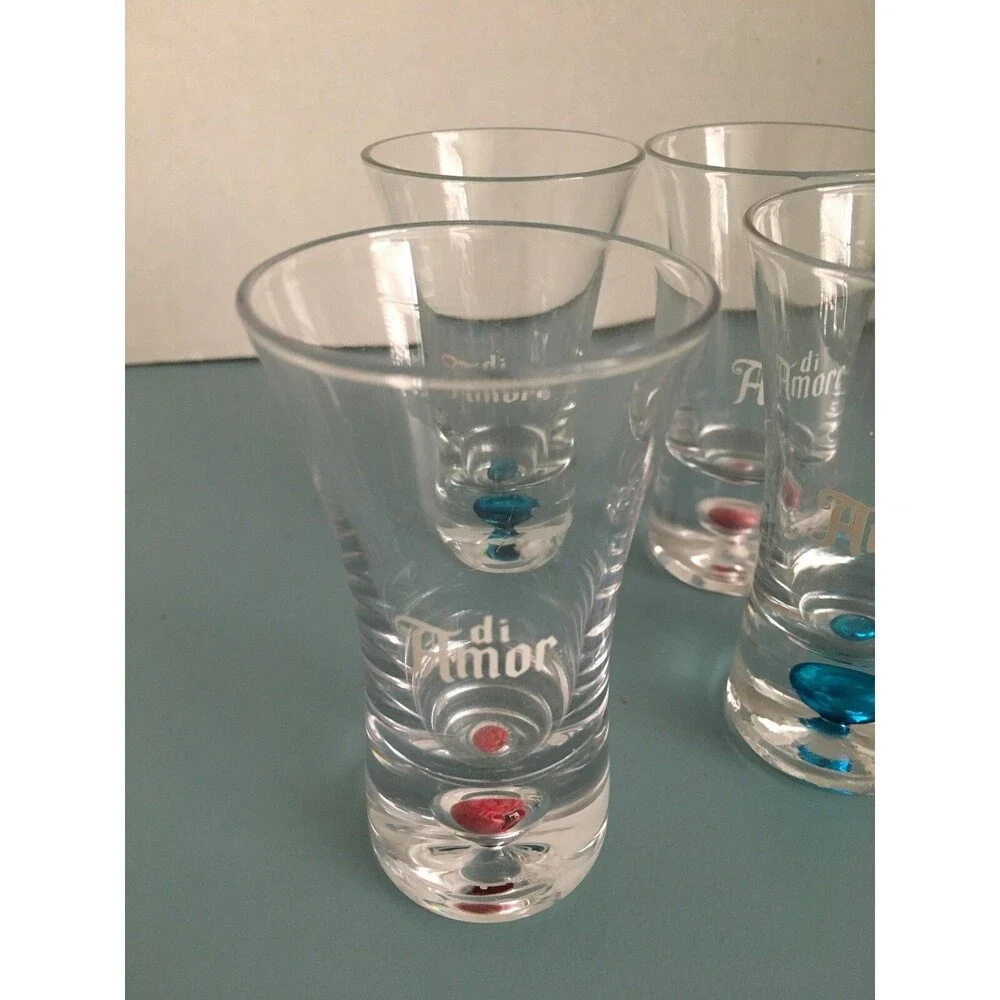 Di Amore 4 Bubble Shot Glasses 2 Red Bubble 2 Blue